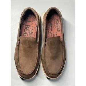 LL Bean Mens Kennebec Slip On Shoes 10 Medium Dark Earth Leather Athletic Men main image 3